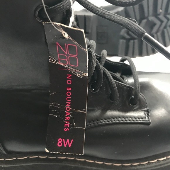 No Boundaries Black Lace Up Memory Foam Conbat Boot Womens US 8W EU 39.5 NWT - Picture 9 of 16